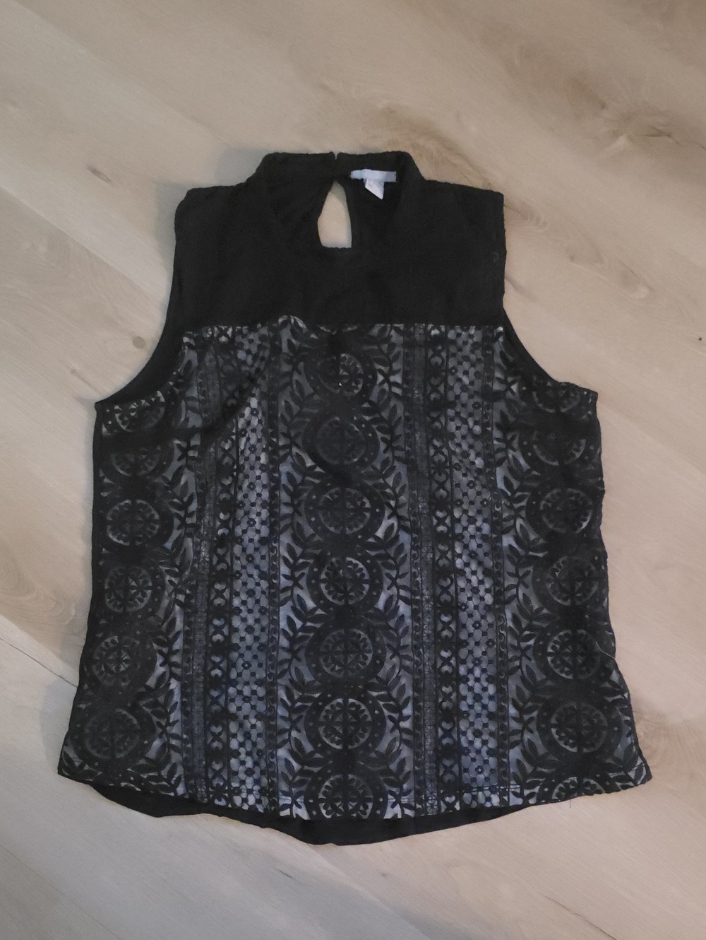 H & M Black Lace Mock-Neck Sleeveless Camisole